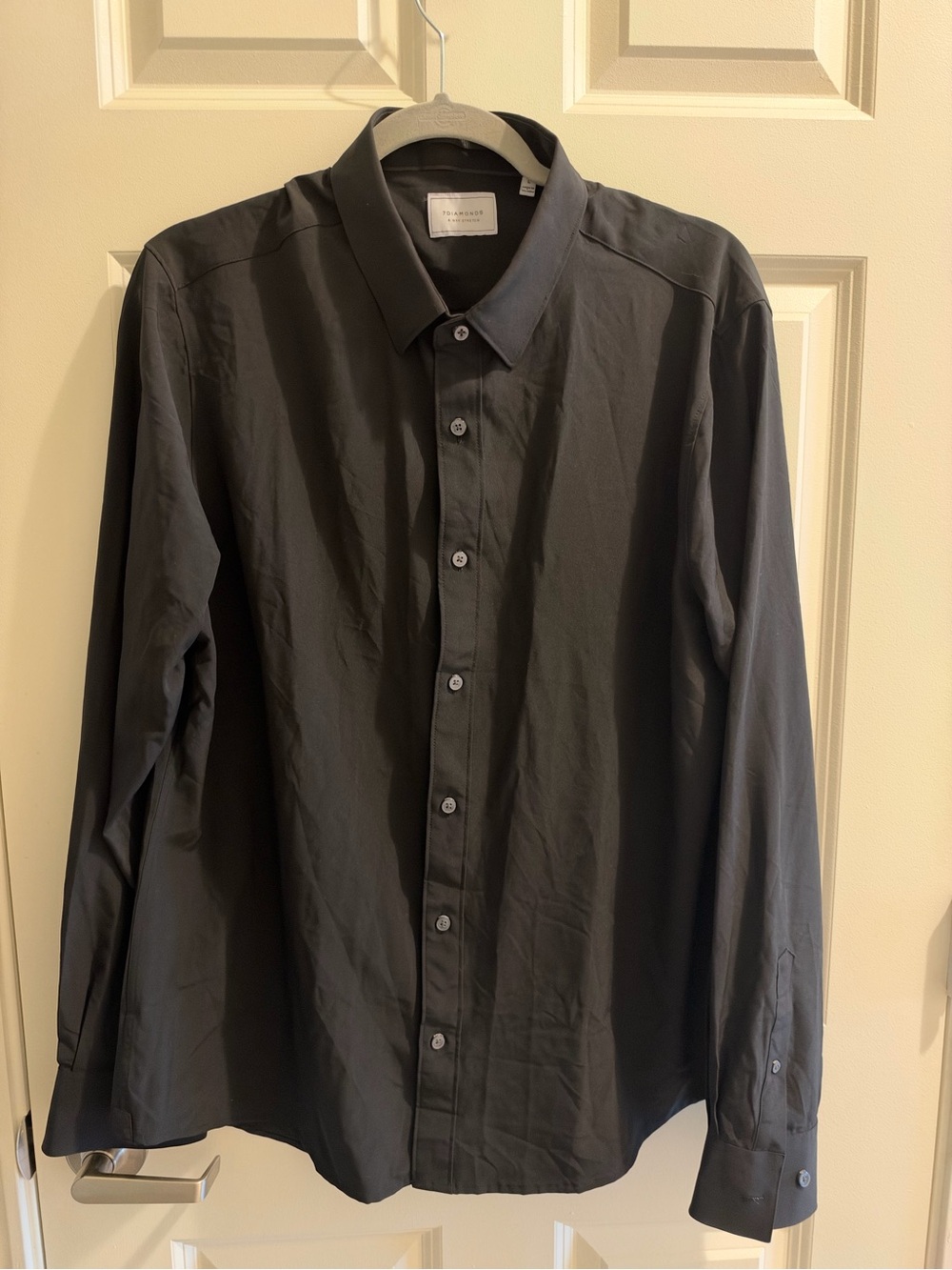 7 Diamonds Men's 4-Way Stretch Performance Long Sleeve Button Down Shirt Large L